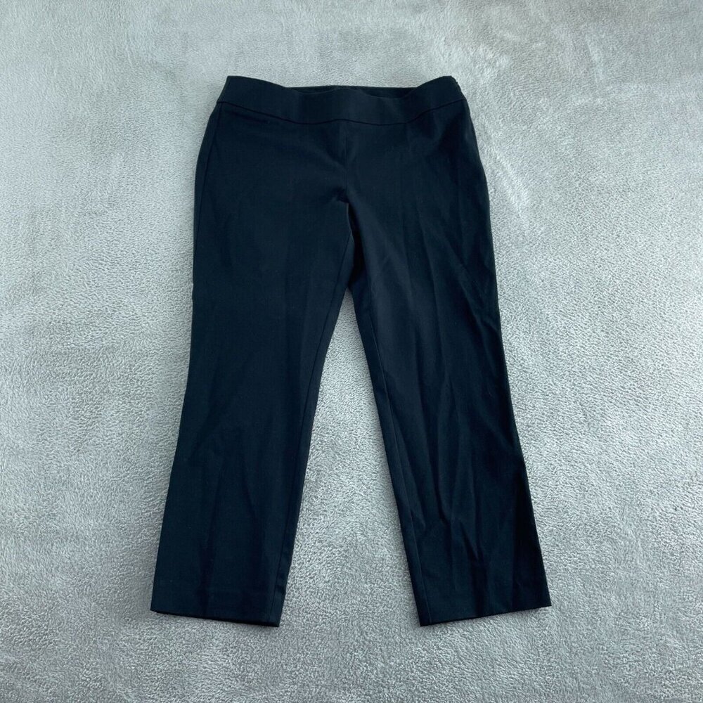 LOFT Womens Black Cropped Pants Size 12 Cotton Blend 1751